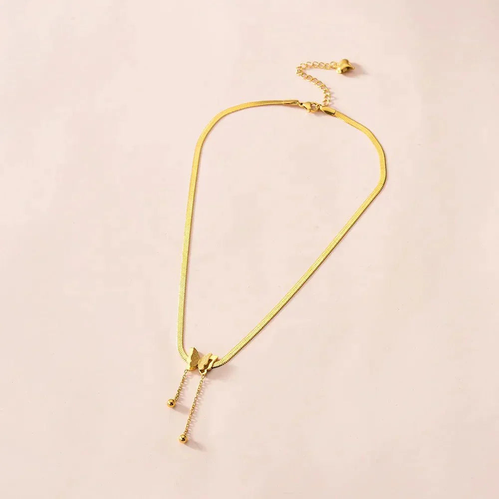 Delicate Floral Drop Pendant Necklace