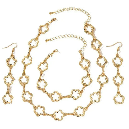 Delicate Floral Choker Necklace Set
