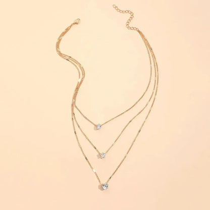 Delicate Cut Diamond Layering Necklace Set