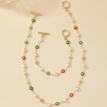 Delicate Flower Pearl Jewelry Set