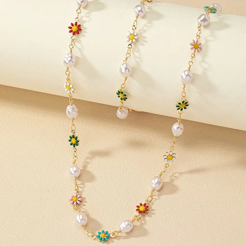 Delicate Flower Pearl Jewelry Set