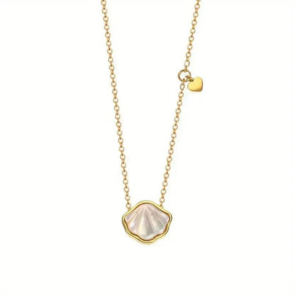 Delicate Beach Shell Pendant Necklace