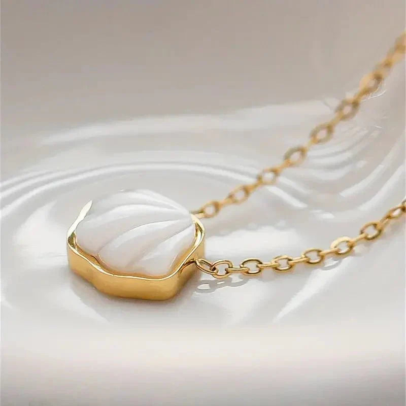 Delicate Beach Shell Pendant Necklace