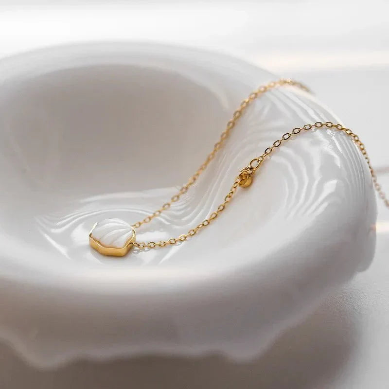 Delicate Beach Shell Pendant Necklace
