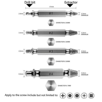 Easy Out Damaged Screw Extractor Drill Bit Set