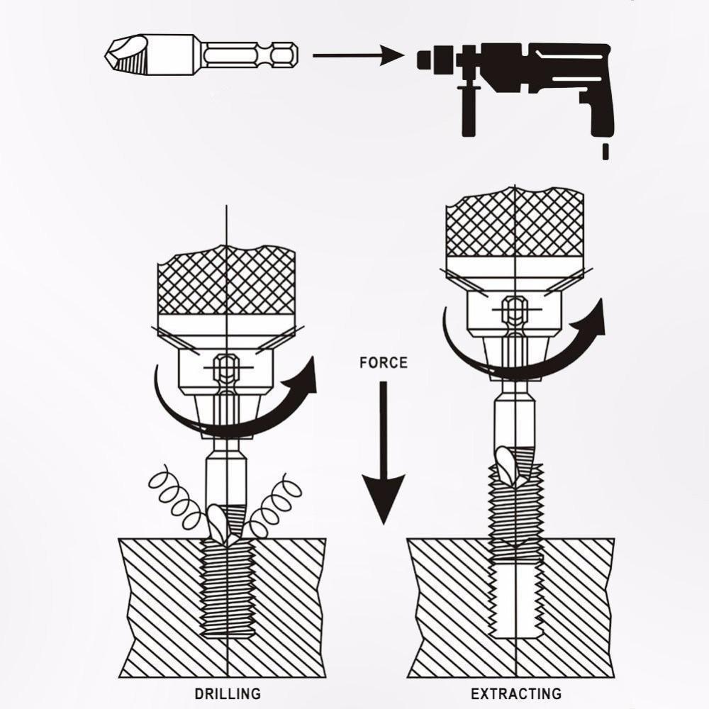 Easy Out Damaged Screw Extractor Drill Bit Set