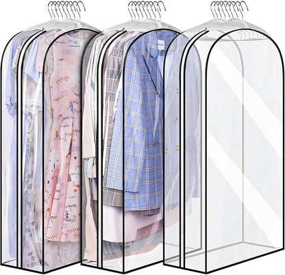 Clear Clothing Storage Bags with Zipper - 3 Pack