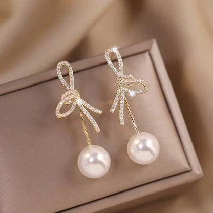 Fesara | Elegant Pearl Drop Dangle Earrings