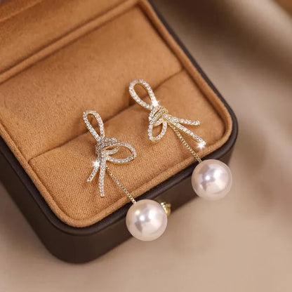 Fesara | Elegant Pearl Drop Dangle Earrings