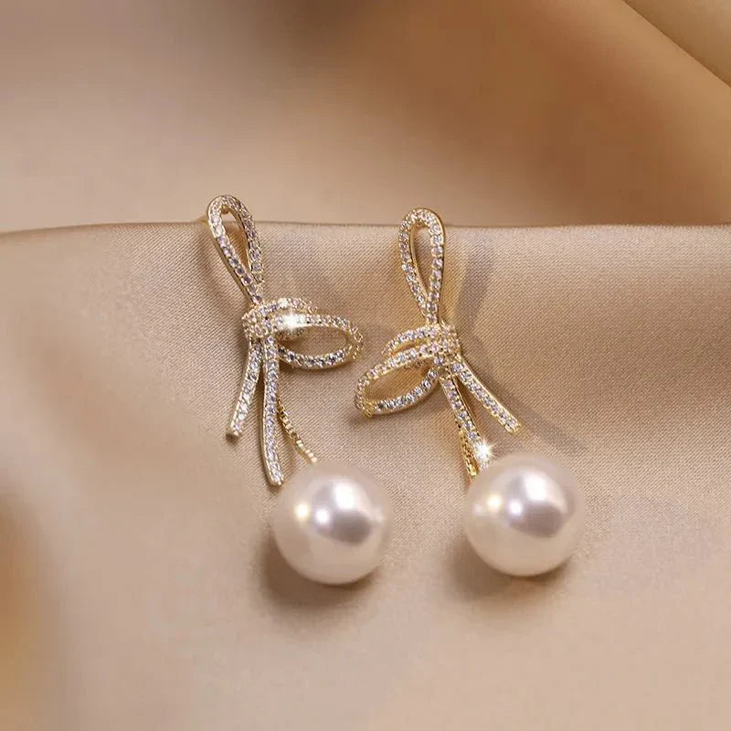 Fesara | Elegant Pearl Drop Dangle Earrings