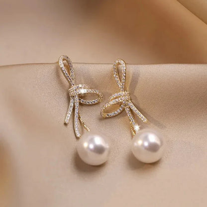 Fesara | Elegant Pearl Drop Dangle Earrings