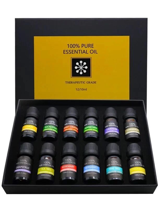 Natural Aromatherapy Essential Oil Starter Kit Set - Fesara