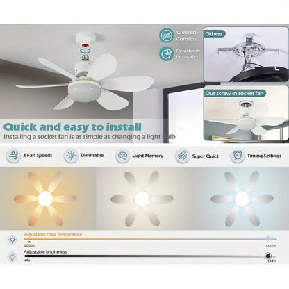 Compact 2-in-1 Ceiling Fan and Light Kit