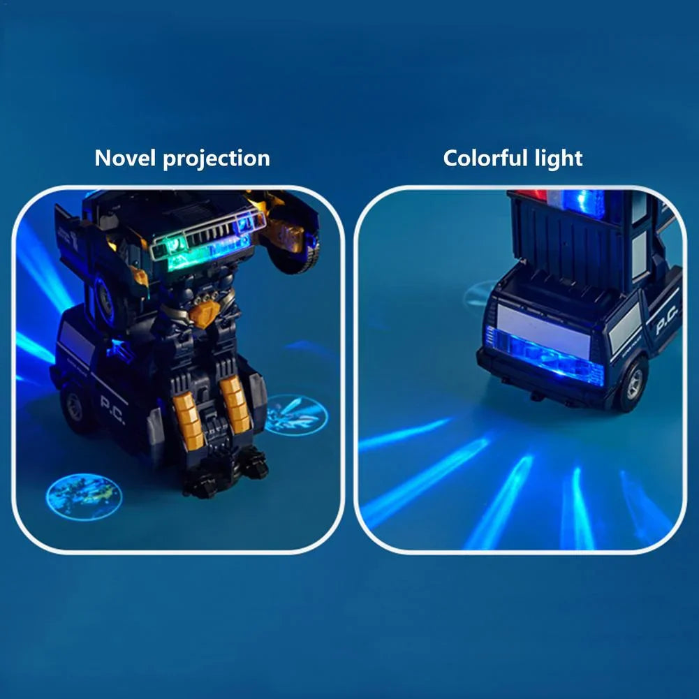 Cool 2-in-1 Police Robot Toy with Lights