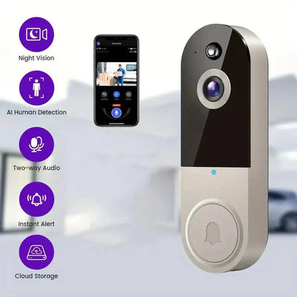 Wi-Fi Smart Doorbell Camera with HD Video and Motion Detection