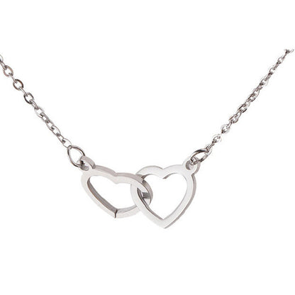 Lovely Couple Heart Pendant Necklace Gift Set