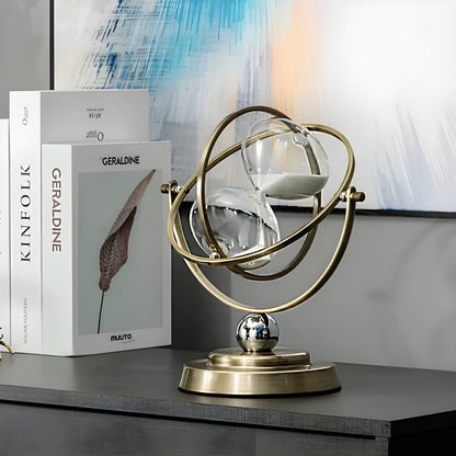 Classic Hourglass Clock with Gold Accents