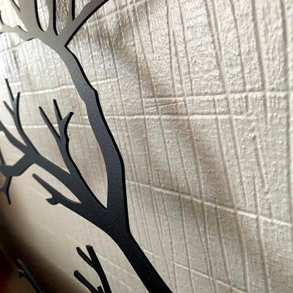 Stylish Black Metal Bird Wall Decor