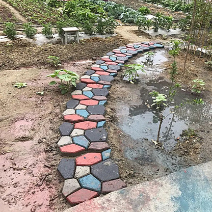Customizable Path Edging Garden Pathway Stones - Durable Plastic Shapes for Unique Garden Designs, 35cm x 35cm-5