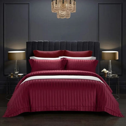 Luxurious Red Cotton Bedding Set - Fesara