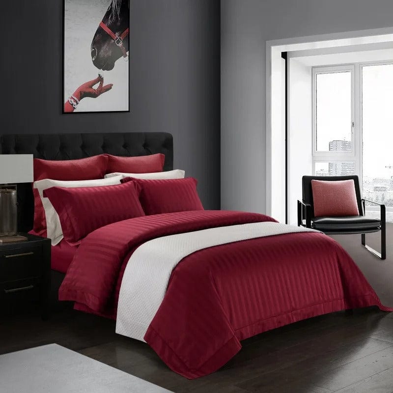 Luxurious Red Cotton Bedding Set