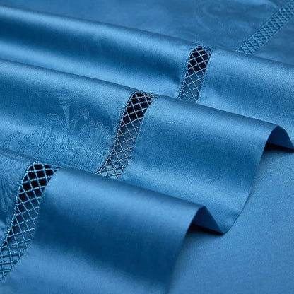 Luxurious Navy Blue Cotton Bed Sheets Set