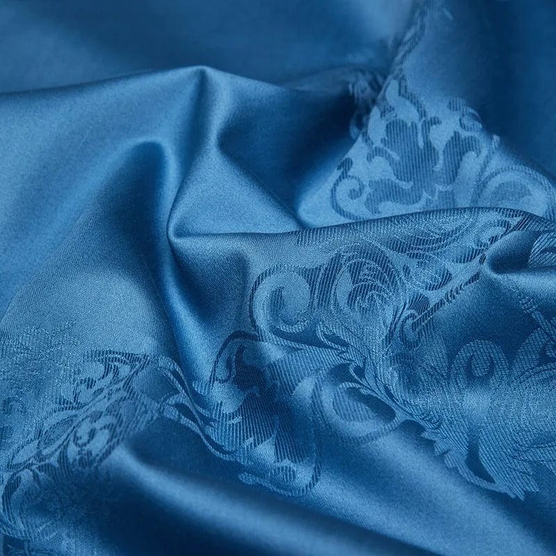 Luxurious Navy Blue Cotton Bed Sheets Set