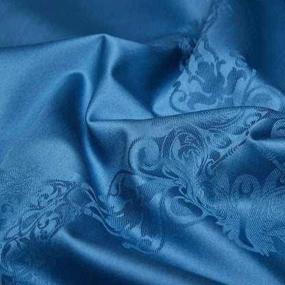 Luxurious Navy Blue Cotton Bed Sheets Set