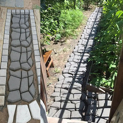 Customizable Path Edging Garden Pathway Stones - Durable Plastic Shapes for Unique Garden Designs, 35cm x 35cm-4