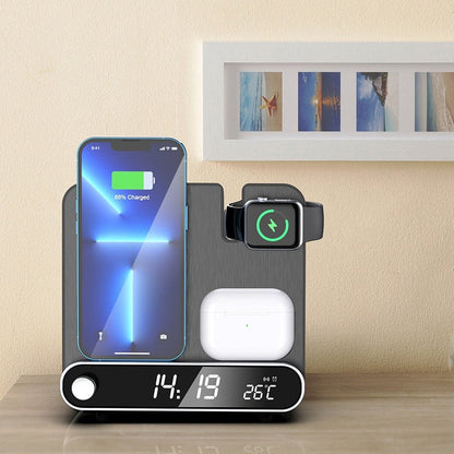 Compact 3 in 1 Wireless Charging Alarm Clock