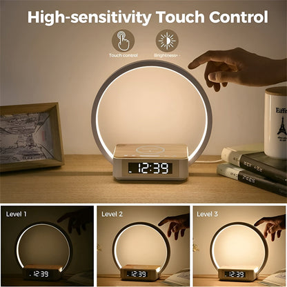 Smart LED Bedside Lamp with USB Charger