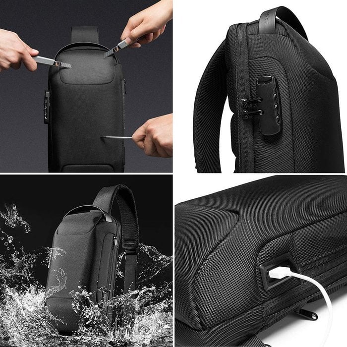 Secure Crossbody Travel Bag with USB Charging Port