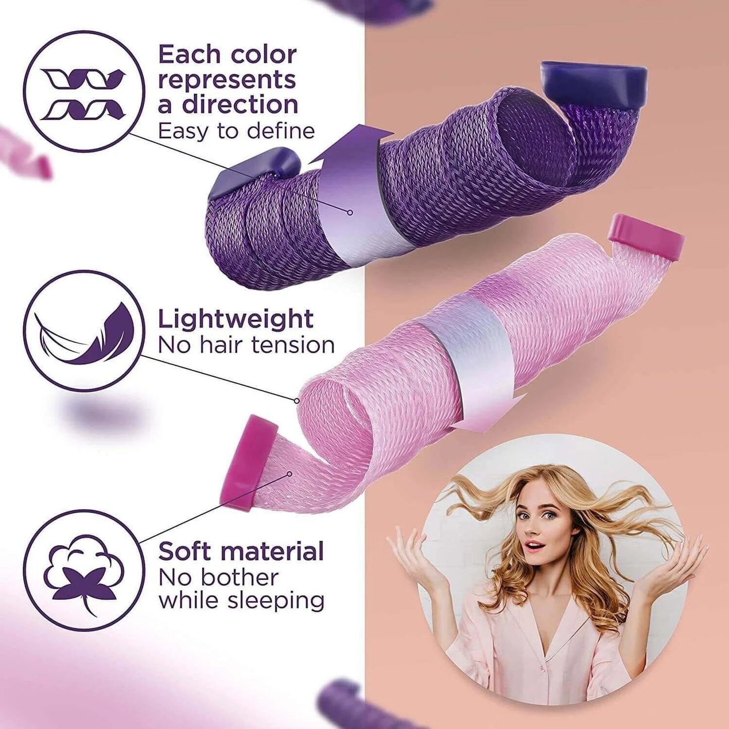 Soft Curl Hair Rollers Set of 10