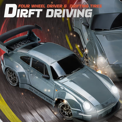 Fast Rechargeable 4WD RC Drift Car with LED Lights