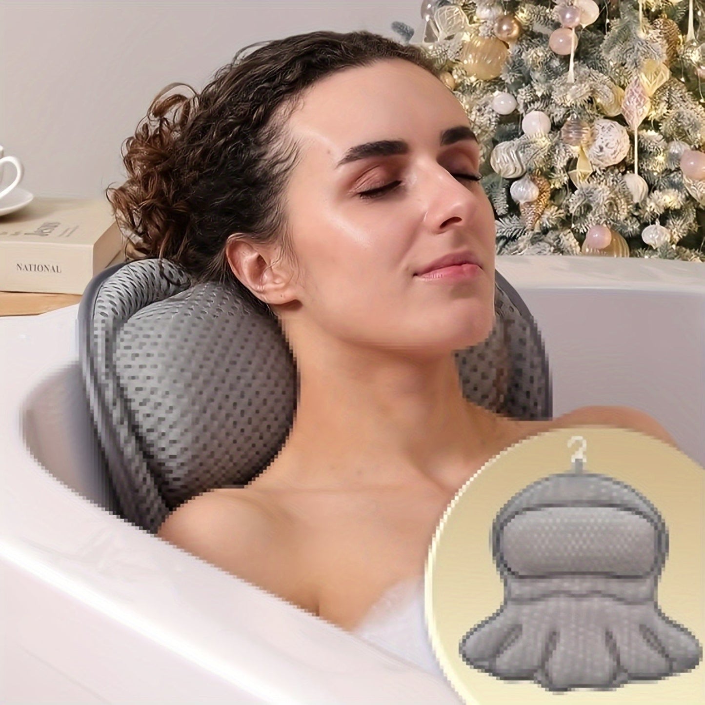 Soft Bath Pillow with Neck and Back Support