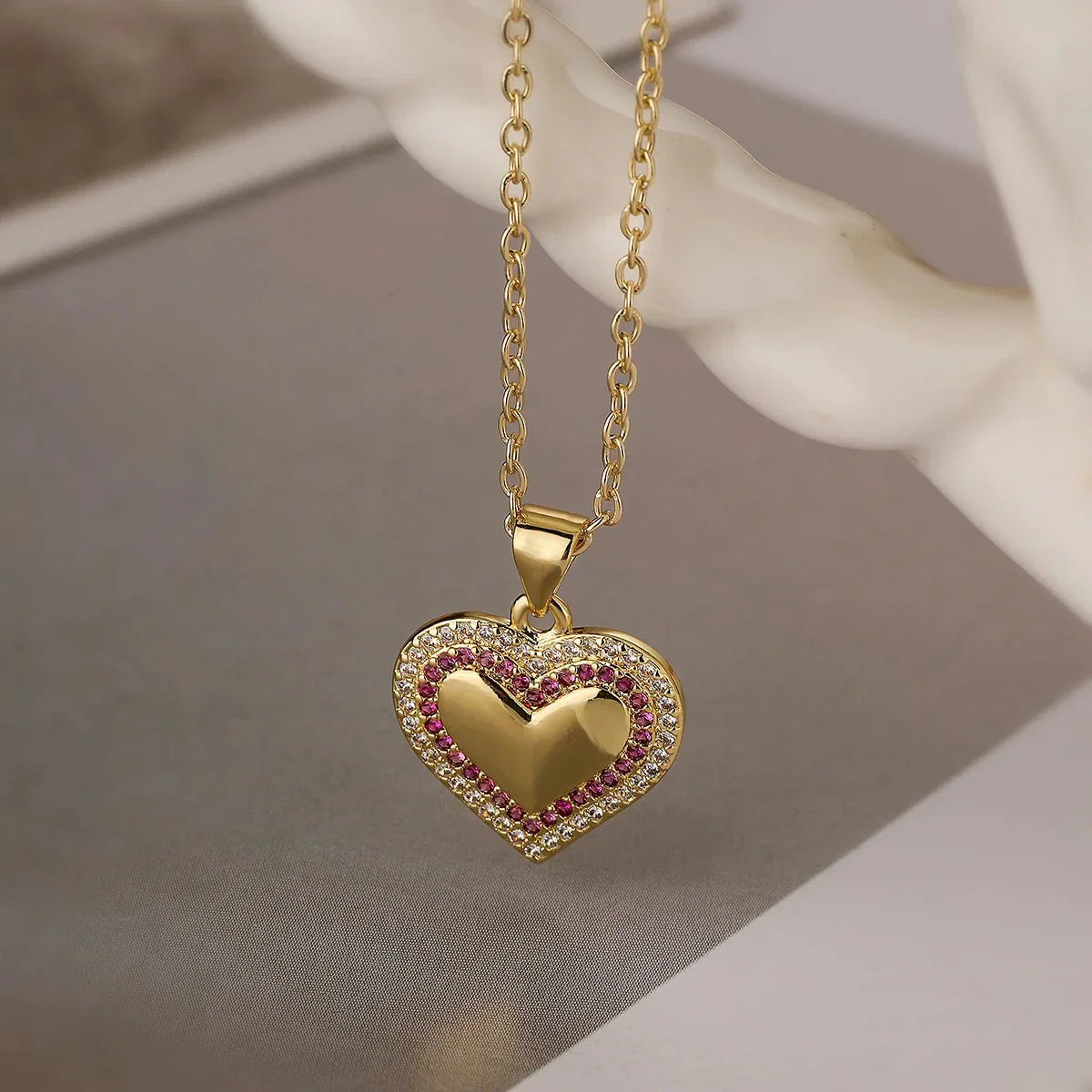 Sparkling Heart Diamond Pendant Necklace