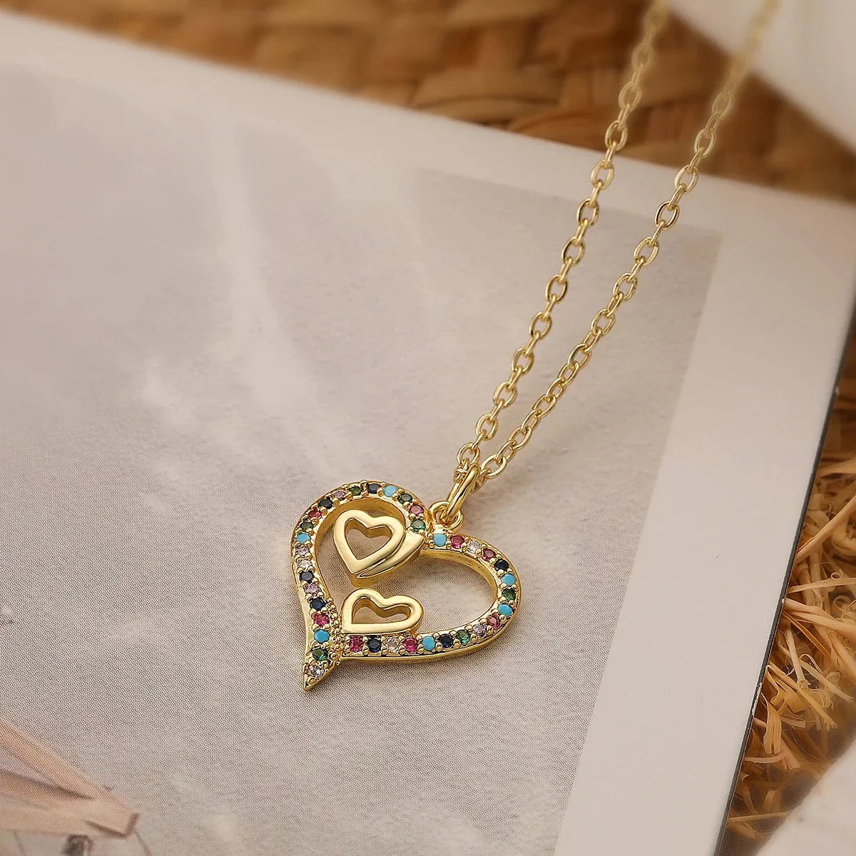 Sparkling Heart Diamond Pendant Necklace
