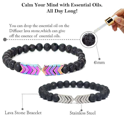 Natural Aromatherapy Lava Stone Bracelet