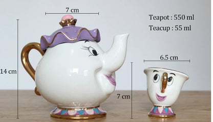 Enchanting Disney Beauty Beast Porcelain Tea Set Mug Cups
