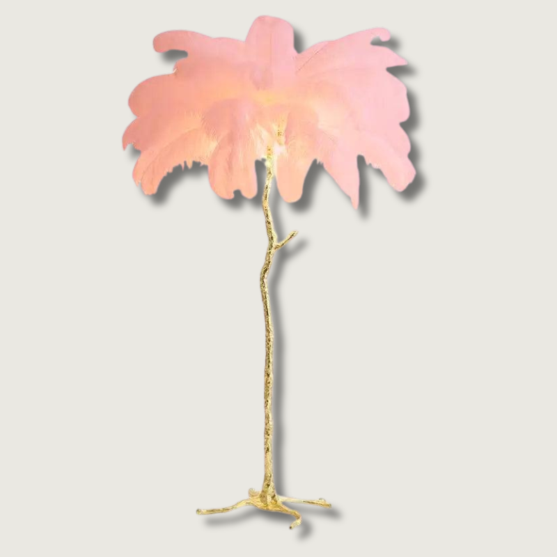 Tall Natural Feather Floor Lamp - Fesara