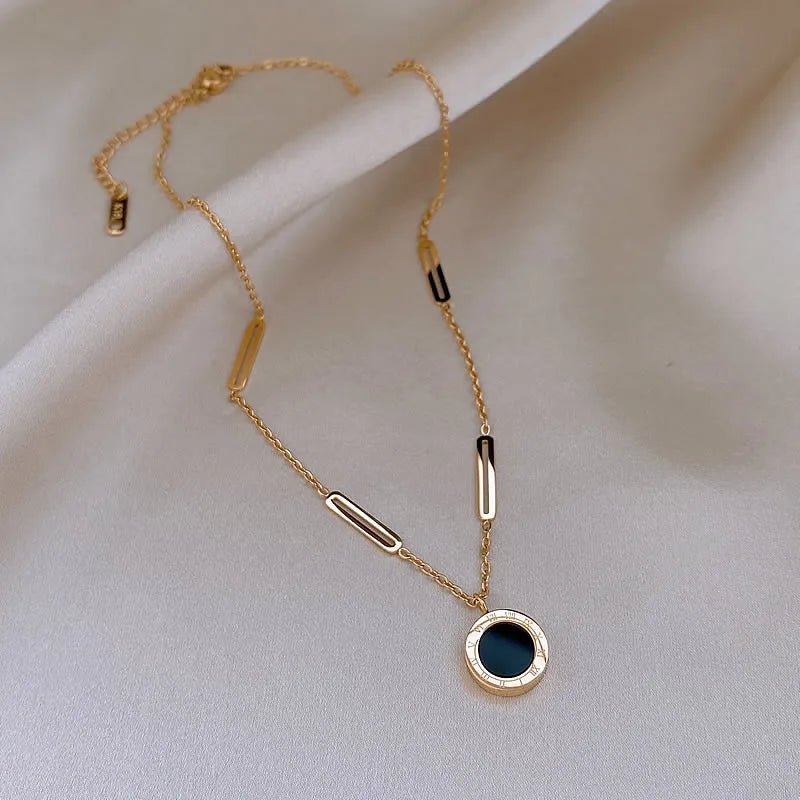 Classic Two Sided Roman Number Necklace