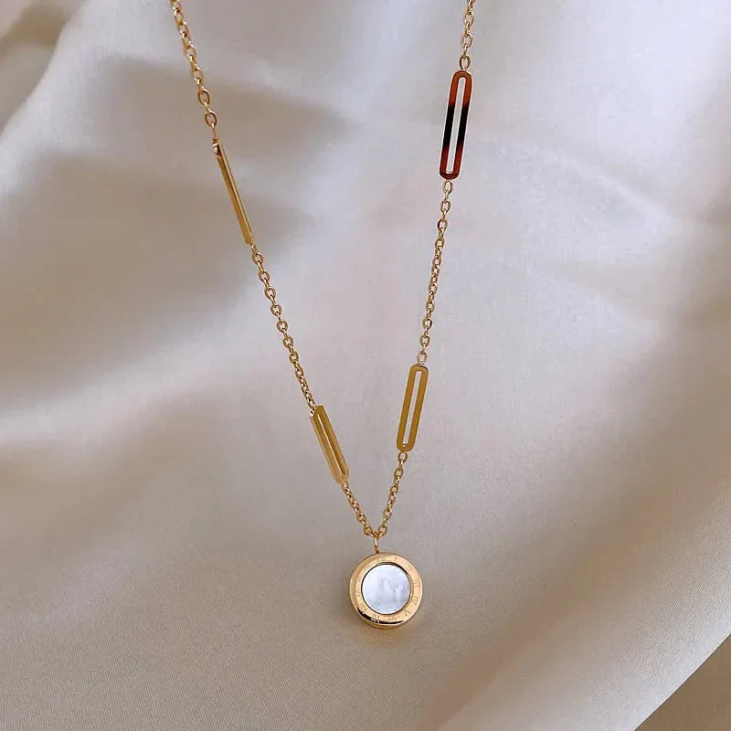 Classic Two Sided Roman Number Necklace