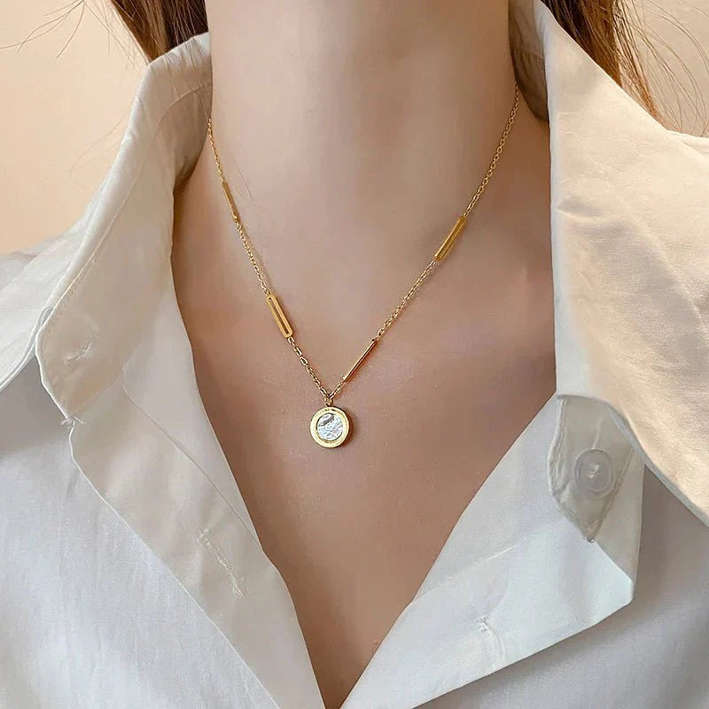 Classic Two Sided Roman Number Necklace
