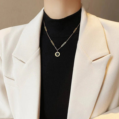 Classic Two Sided Roman Number Necklace - Fesara