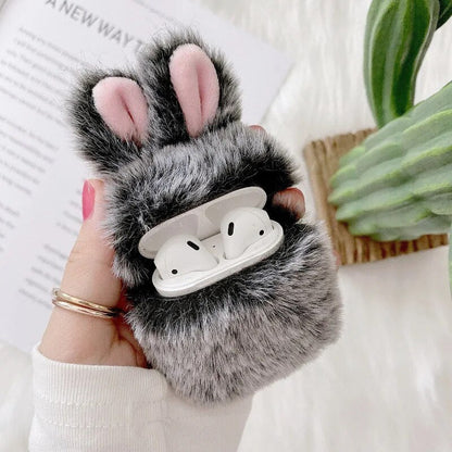 Soft AirPods Covers with Cute Plush Ears