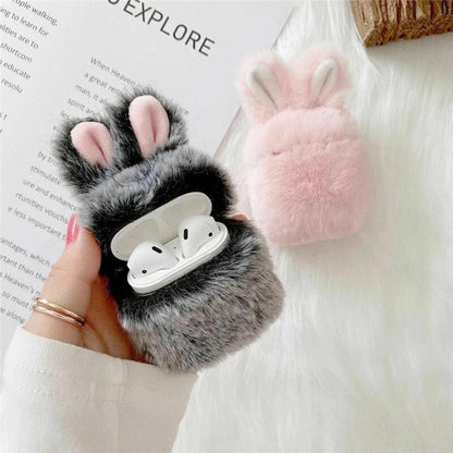 Soft AirPods Covers with Cute Plush Ears - Fesara