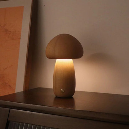 Rustic Table Lamp with Natural Wood Accent