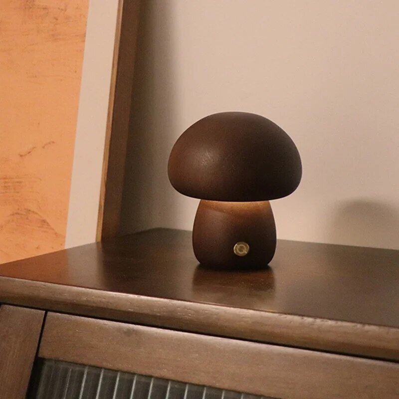 Rustic Table Lamp with Natural Wood Accent
