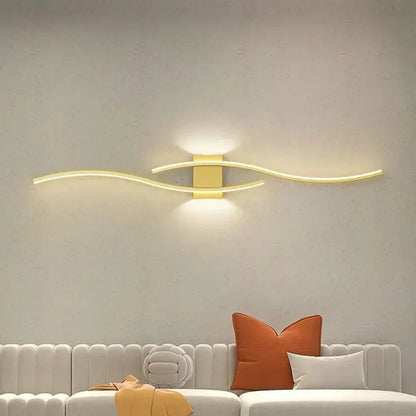 Sleek Wave LED Wall Lamp, Energy Efficient & Warm Glow