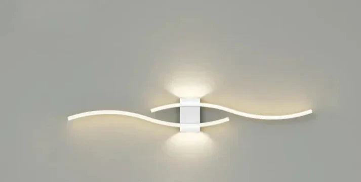 Sleek Wave LED Wall Lamp, Energy Efficient & Warm Glow